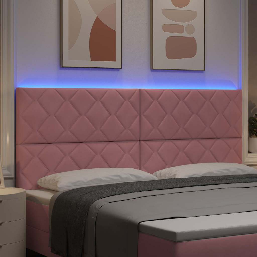 LED ágytámla Rózsaszín 200 cm Bársony