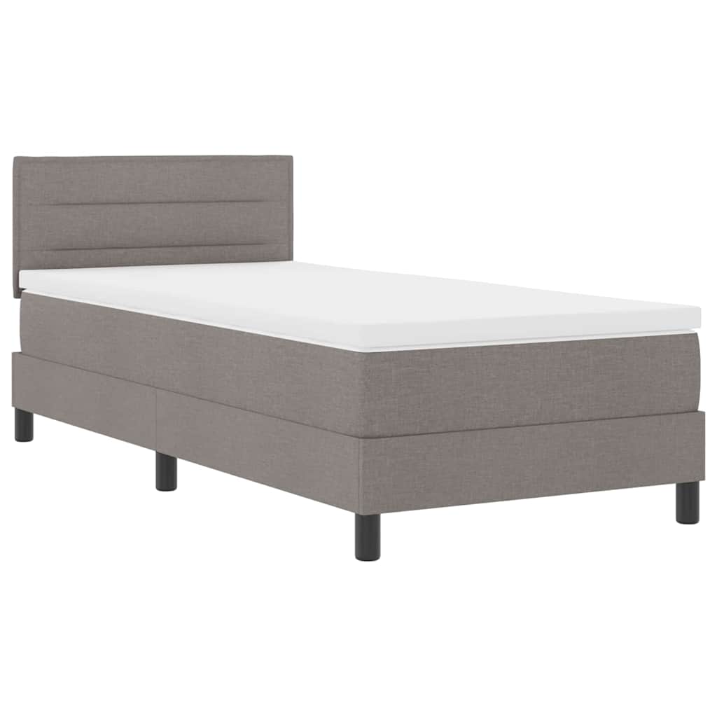 Boxrugós ágy fejtámlával Tópszínű 90 x 200 cm szövet