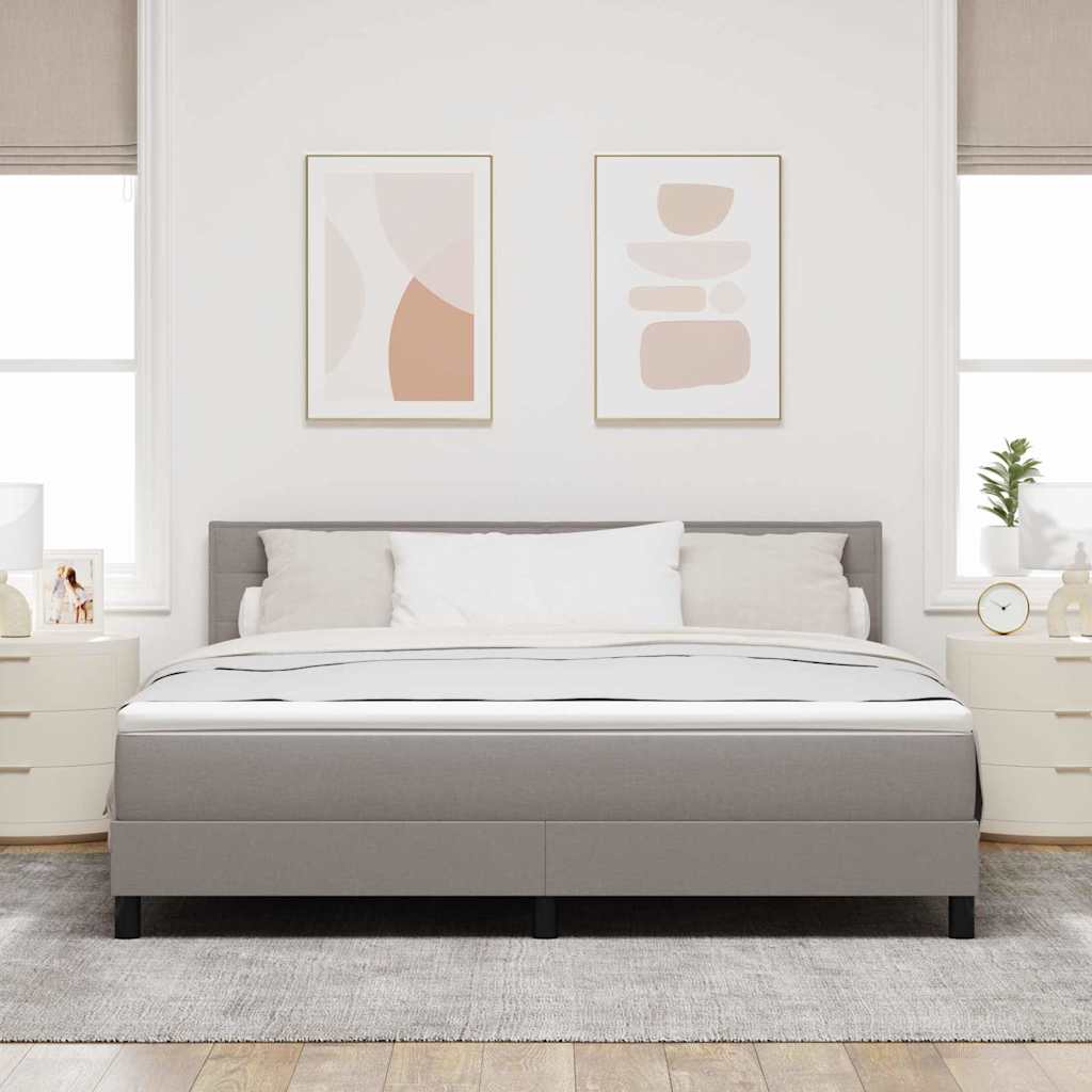 Boxrugós ágy fejtámlával Tópszínű 180 x 200 cm szövet