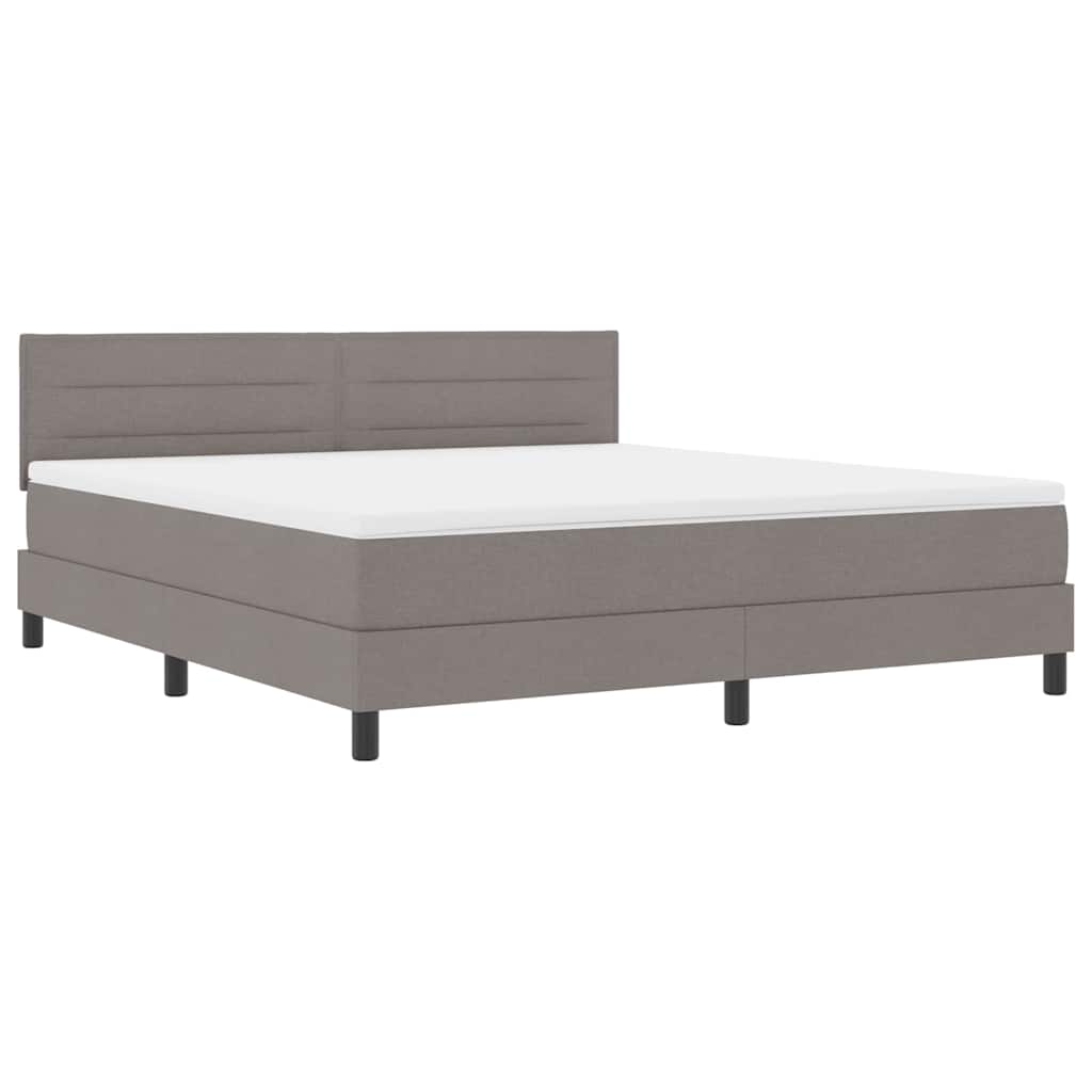 Boxrugós ágy fejtámlával Tópszínű 180 x 200 cm szövet
