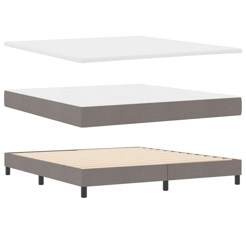 Boxrugós ágy fejtámlával Tópszínű 180 x 200 cm szövet