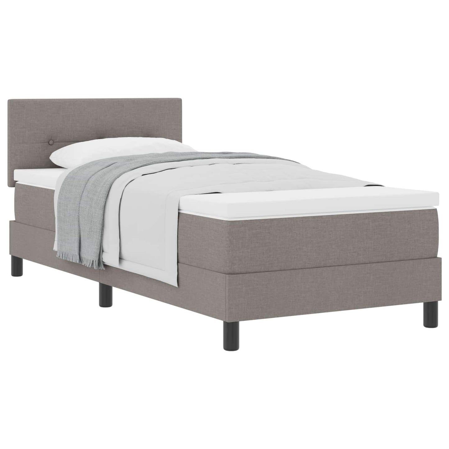 Boxrugós ágy fejtámlával Tópszínű 100 x 200 cm szövet