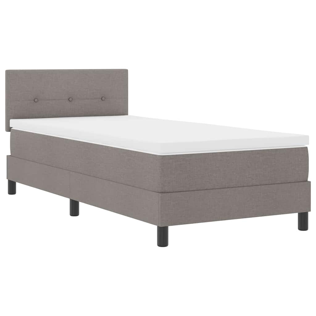 Boxrugós ágy fejtámlával Tópszínű 100 x 200 cm szövet