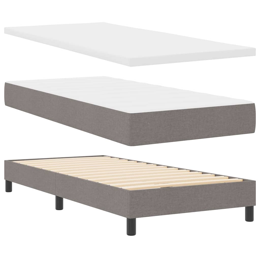 Boxrugós ágy fejtámlával Tópszínű 100 x 200 cm szövet