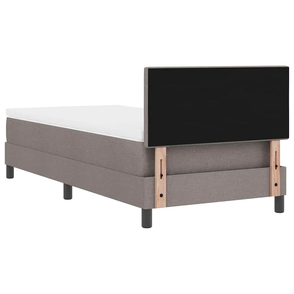 Boxrugós ágy fejtámlával Tópszínű 100 x 200 cm szövet