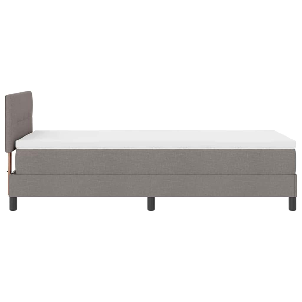 Boxrugós ágy fejtámlával Tópszínű 100 x 200 cm szövet