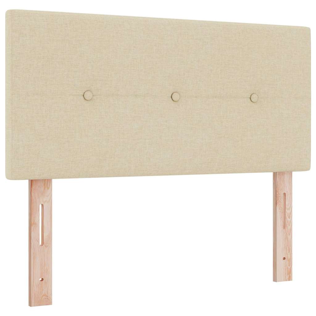 Boxrugós ágy fejtámlával Krém 120 x 190 cm szövet