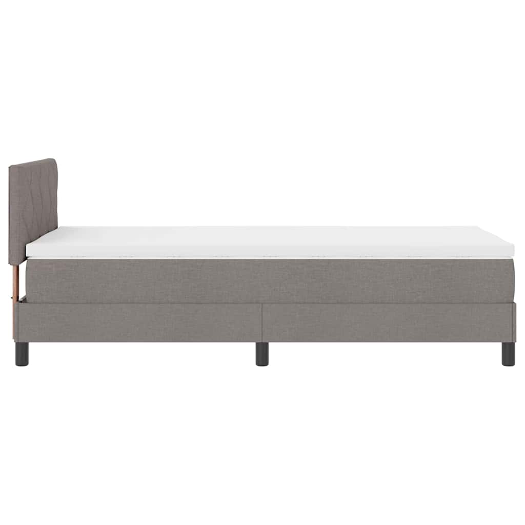 Boxrugós ágy fejtámlával Tópszínű 90 x 200 cm szövet