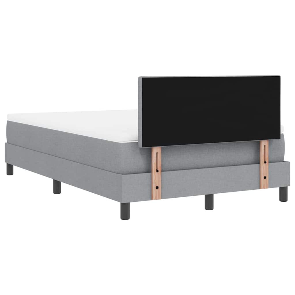 Boxrugós ágy fejtámlával Világosszürke 120 x 190 cm szövet