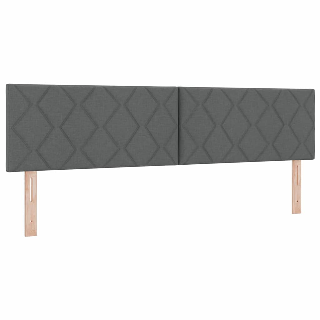 Boxrugós ágy fejtámlával Sötétszürke 180 x 200 cm szövet