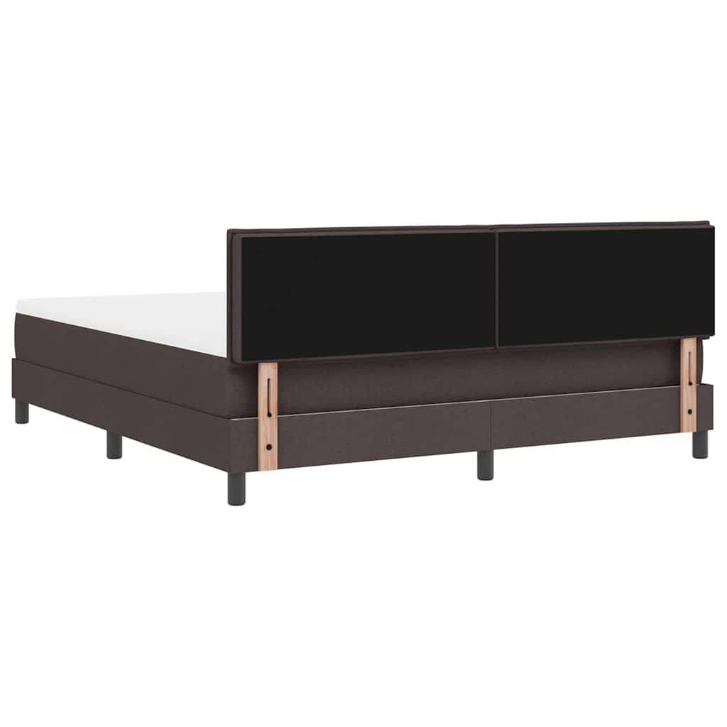 Boxrugós ágy párnával Sötét Barna 180 x 200 cm szövet