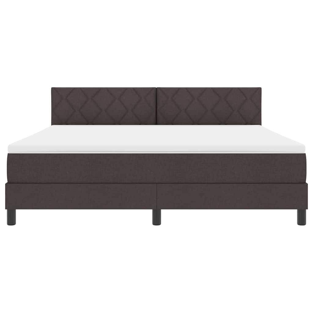 Boxrugós ágy párnával Sötét Barna 180 x 200 cm szövet