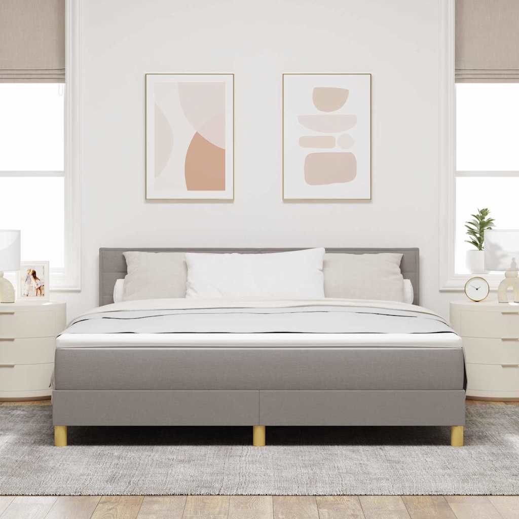 Boxrugós ágy párnával fejtámlával Tópszínű 180 x 200 cm szövet