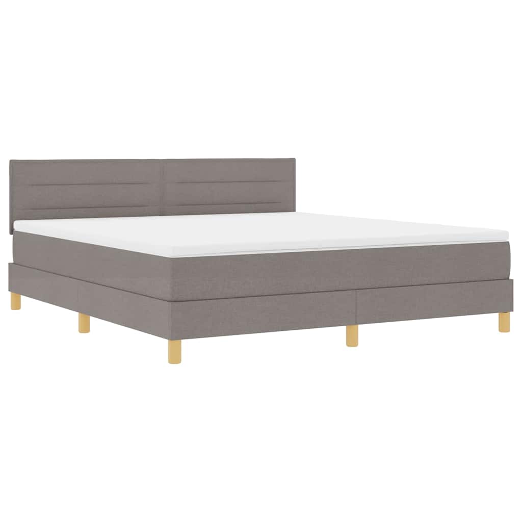 Boxrugós ágy párnával fejtámlával Tópszínű 180 x 200 cm szövet