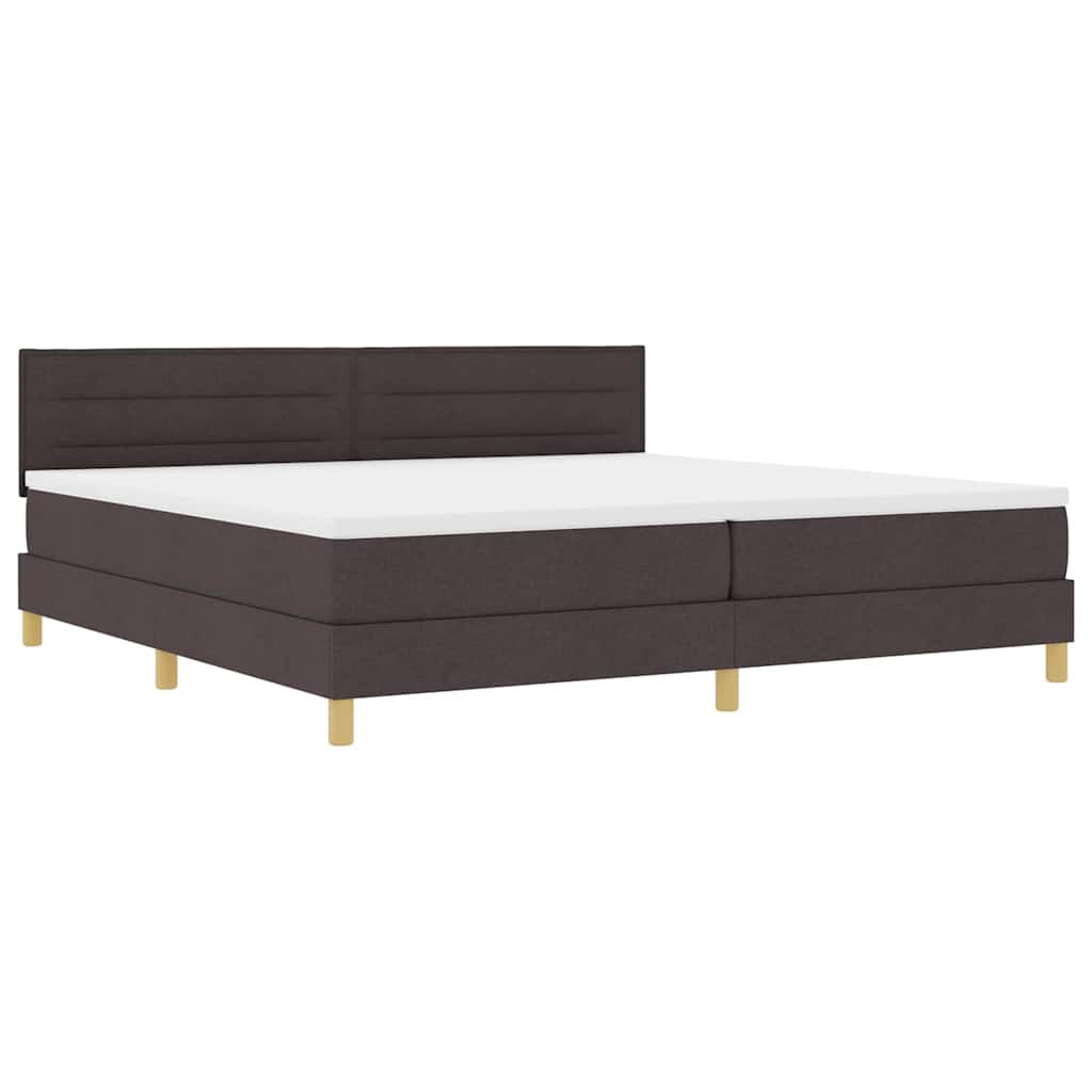 Boxrugós ágy párnával Sötét Barna 200 x 200 cm szövet