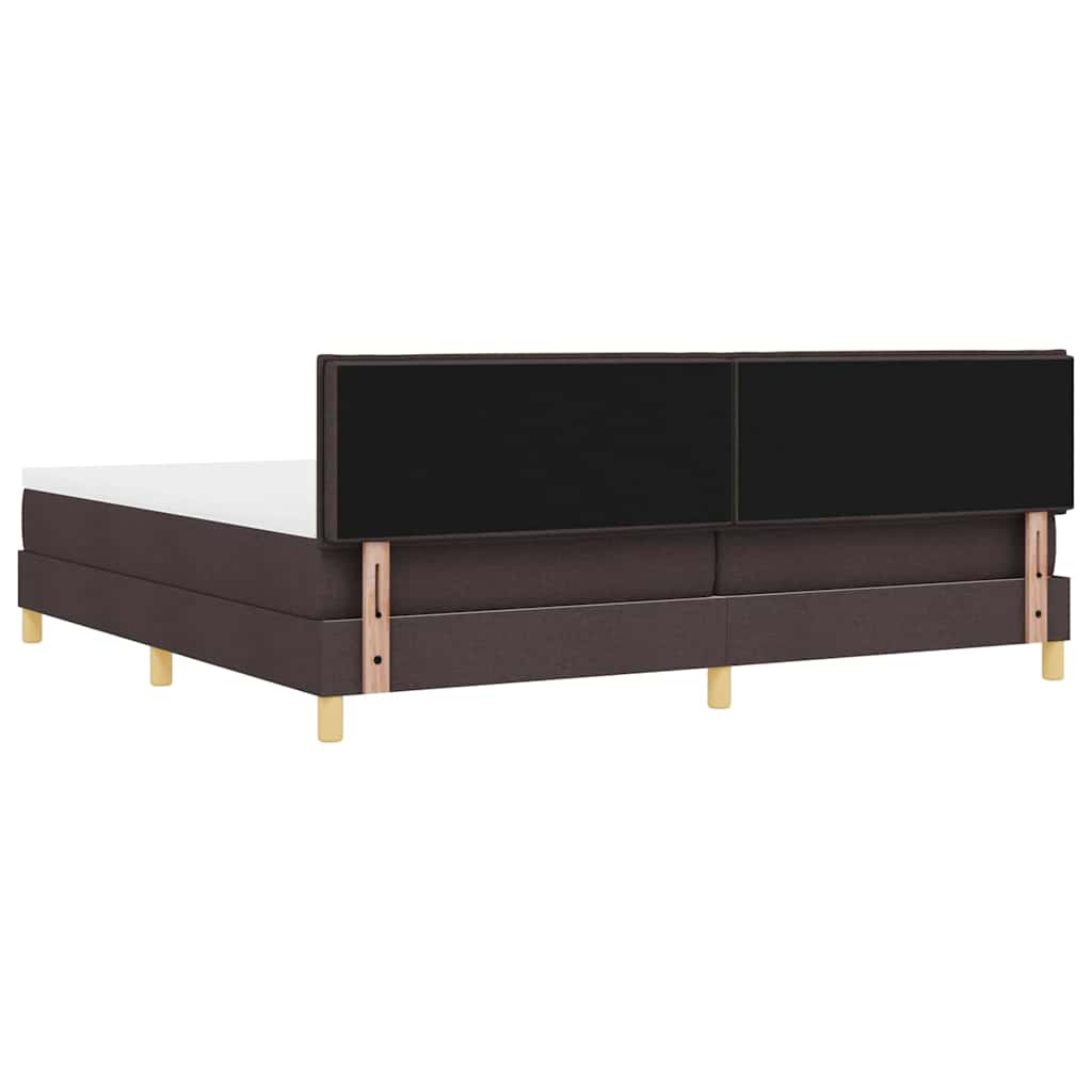 Boxrugós ágy párnával Sötét Barna 200 x 200 cm szövet