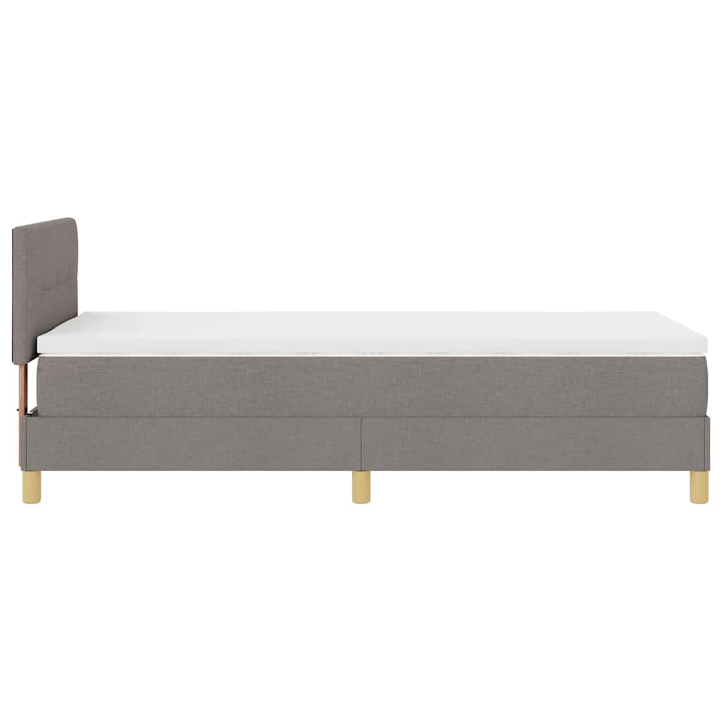 Boxrugós ágy párnával fejtámlával Tópszínű 80 x 200 cm szövet