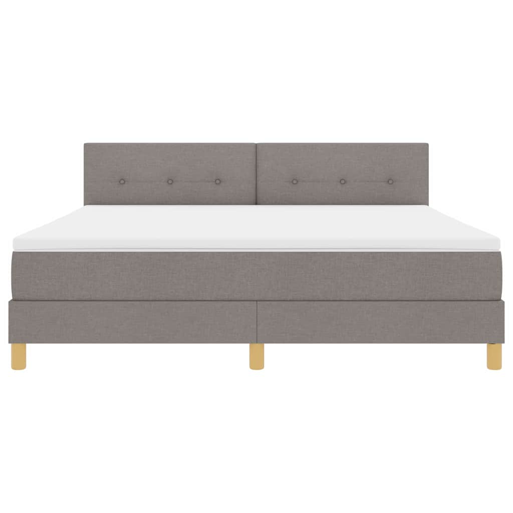 Boxrugós ágy párnával fejtámlával Tópszínű 180 x 200 cm szövet