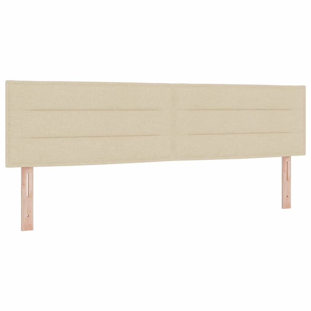 Boxrugós ágy párnával fejtámlával Krém 180 x 200 cm szövet