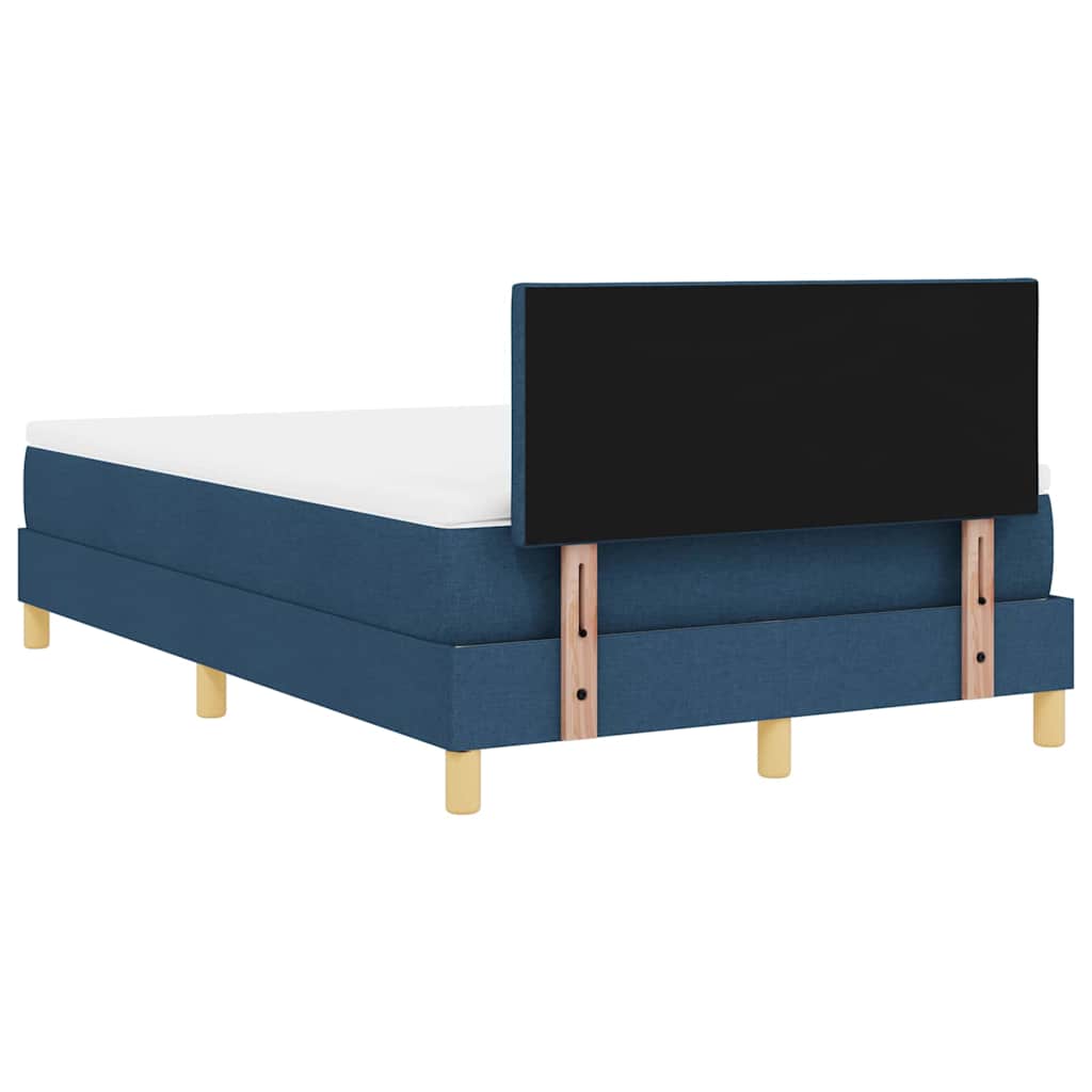 Boxrugós ágy párnával fejtámlával Kék 120 x 190 cm szövet