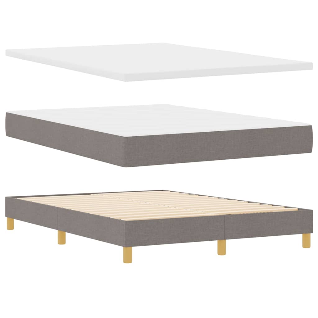 Boxrugós ágy párnával fejtámlával Tópszínű 160 x 200 cm szövet
