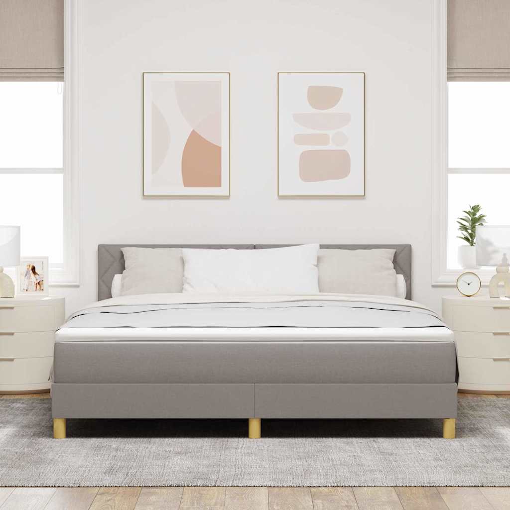 Boxrugós ágy párnával fejtámlával Tópszínű 180 x 200 cm szövet