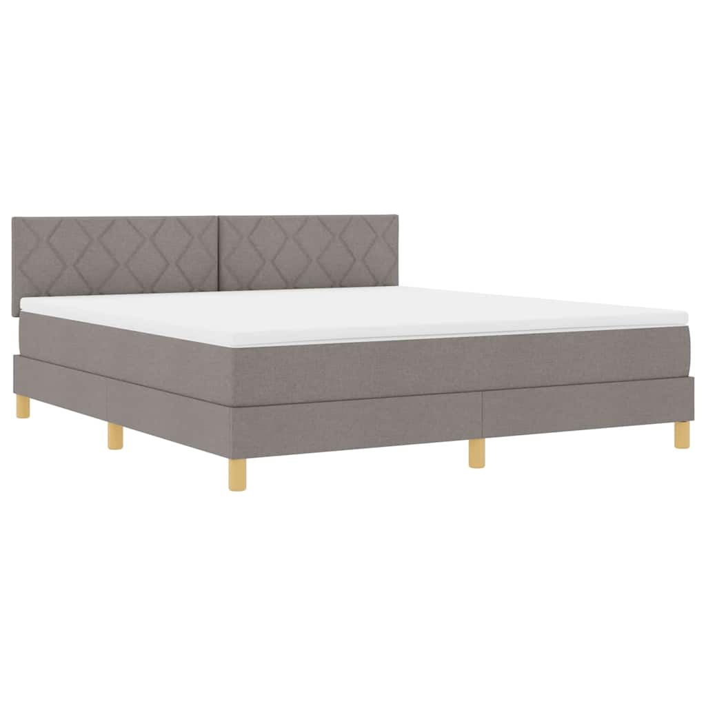 Boxrugós ágy párnával fejtámlával Tópszínű 180 x 200 cm szövet