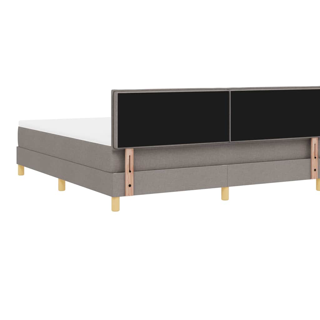 Boxrugós ágy párnával fejtámlával Tópszínű 180 x 200 cm szövet