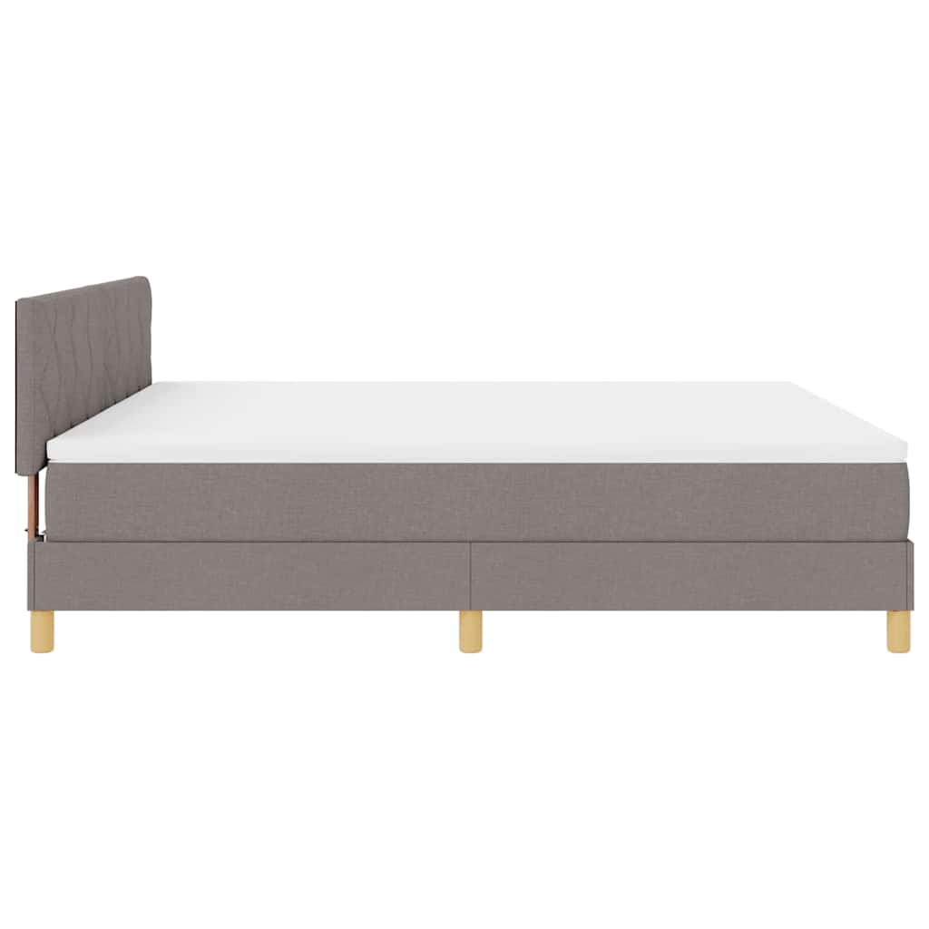 Boxrugós ágy párnával fejtámlával Tópszínű 180 x 200 cm szövet