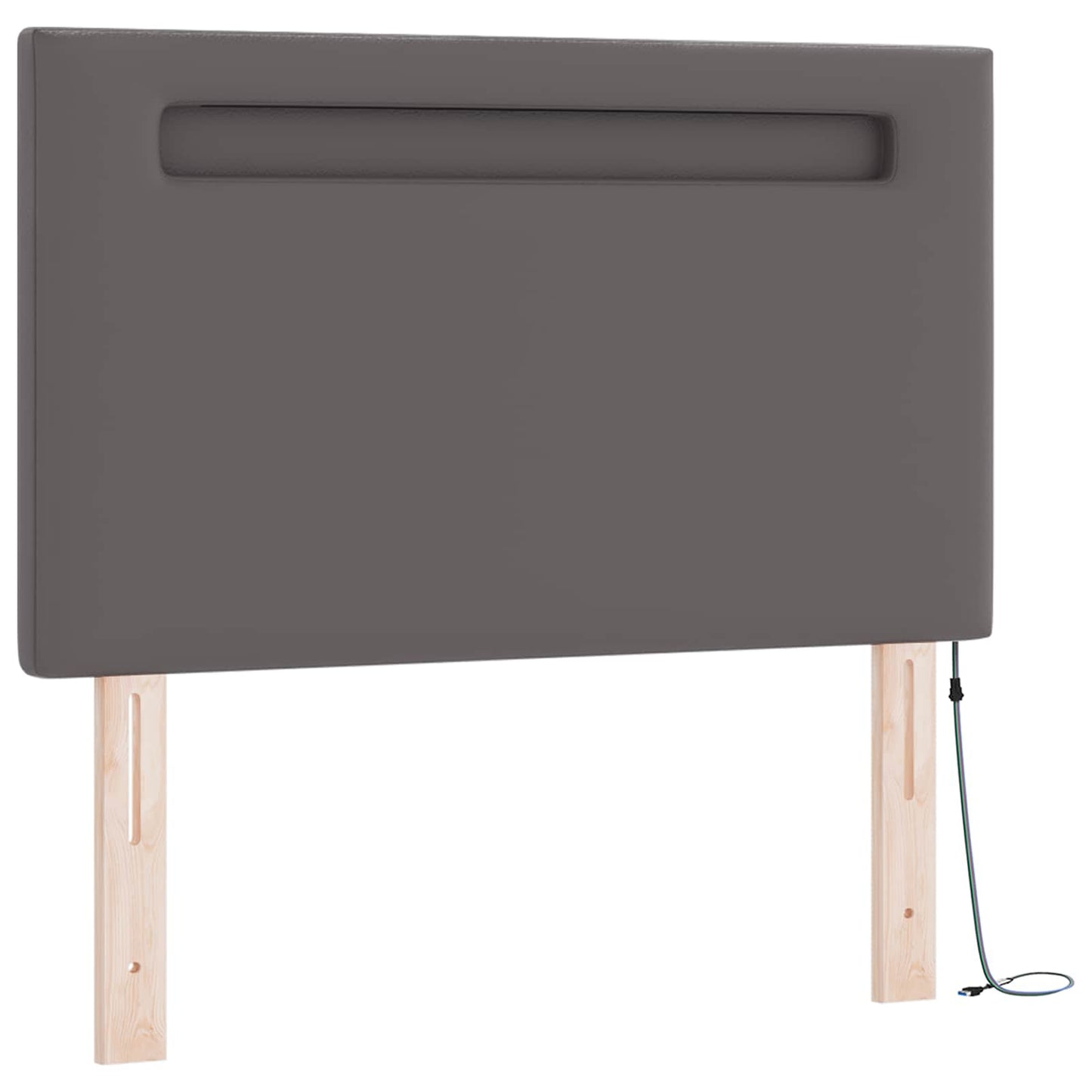Boxrugós ágy matracmal fejtámlával Szürke 90 x 190 cm Műbőr