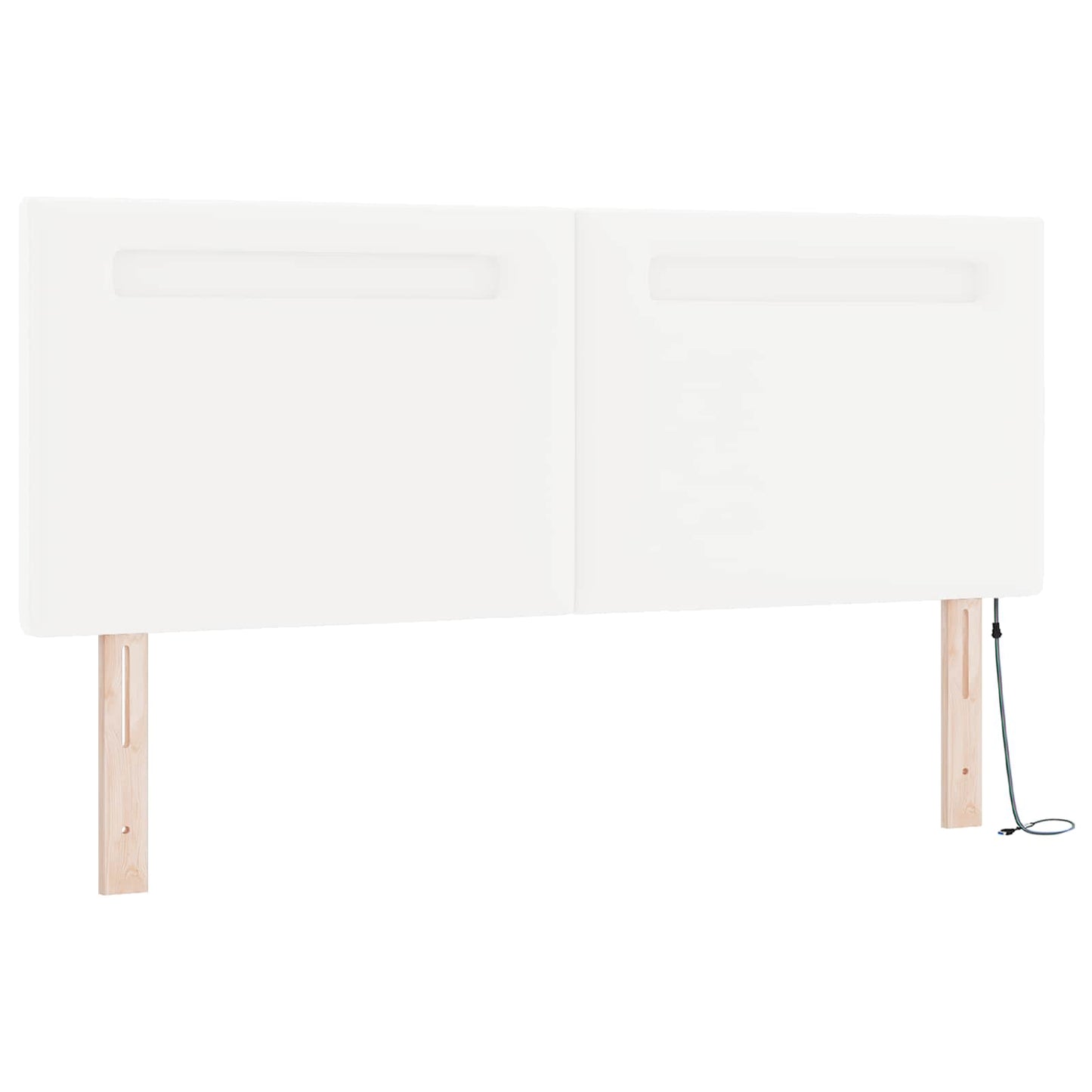 Boxrugós ágy matracmal fejtámlával Fehér 140 x 190 cm Műbőr