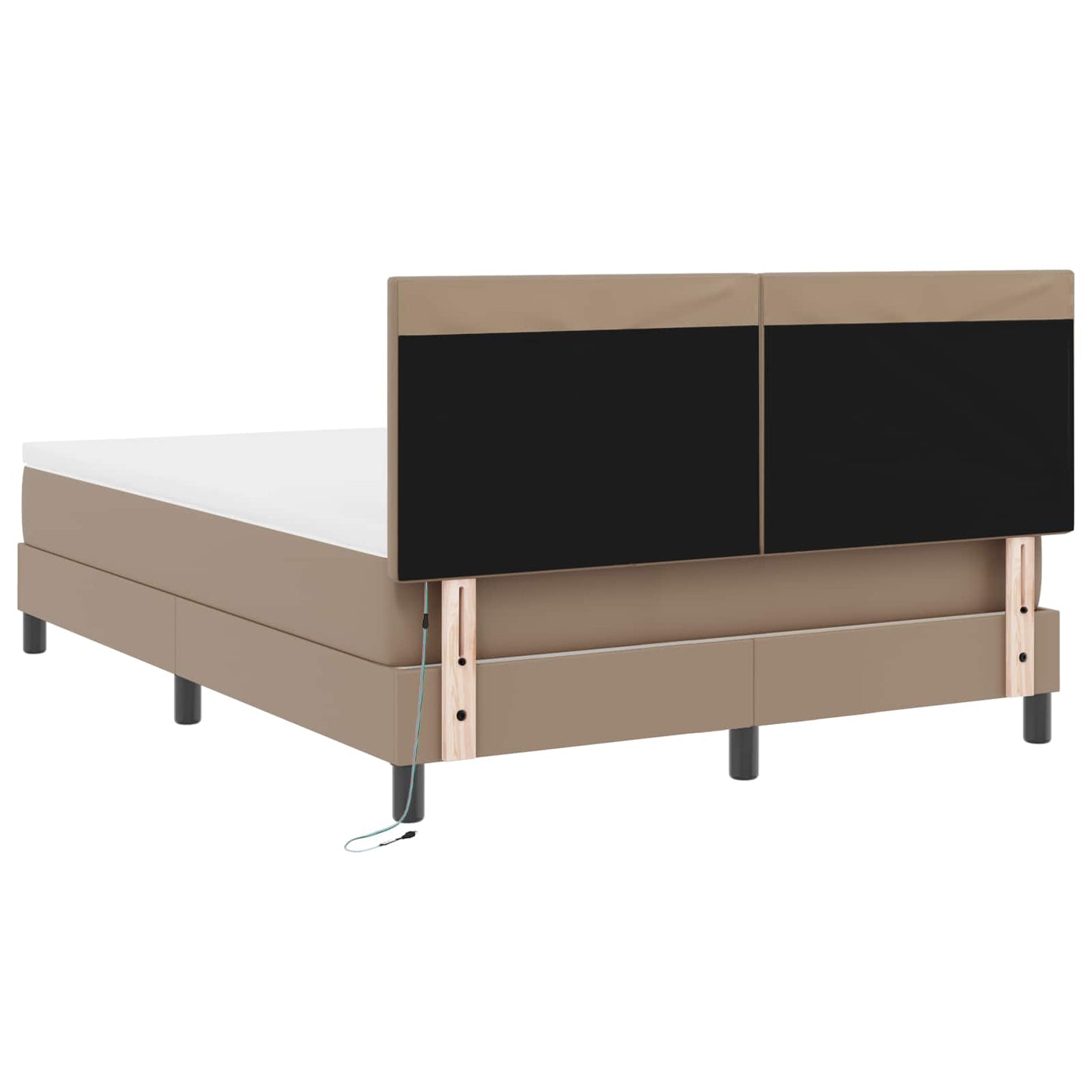 Boxrugós ágy matracmal Cappuccino 140 x 190 cm Műbőr
