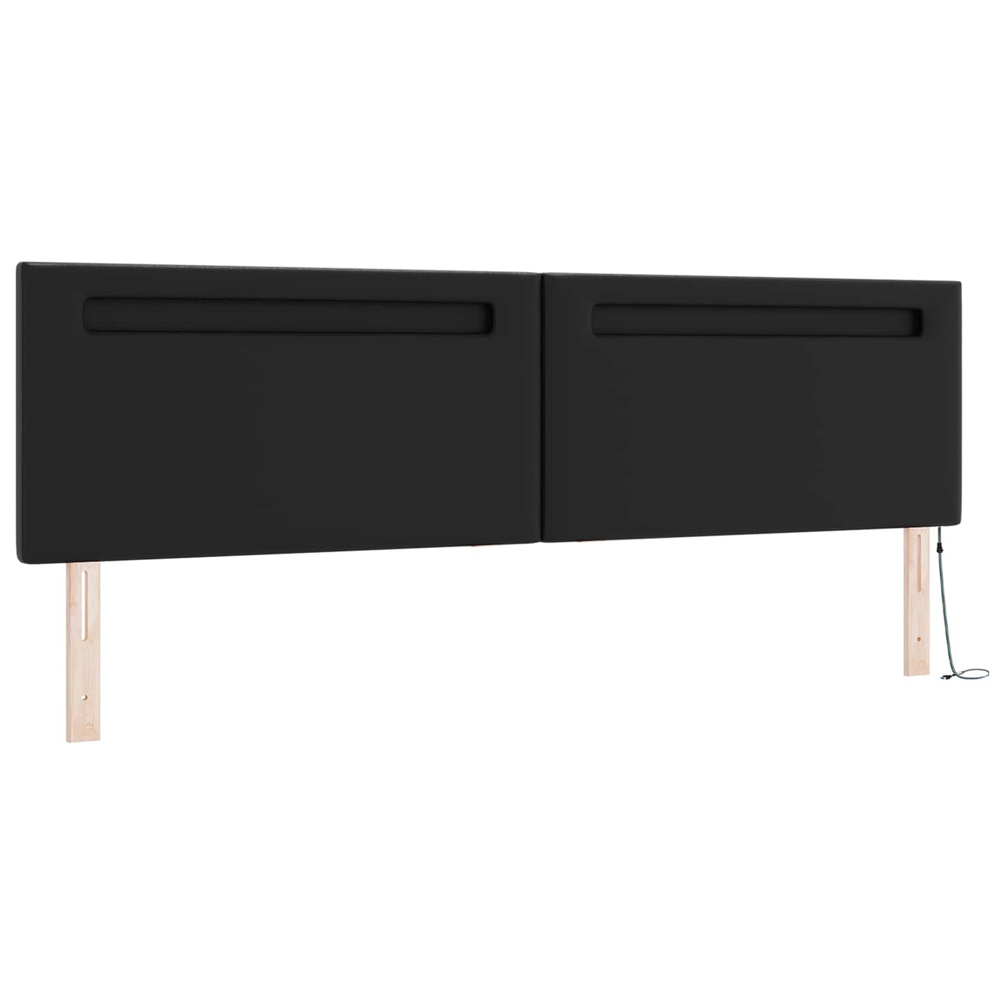 Boxrugós ágy matracmal leddel Fekete 200 x 200 cm Műbőr
