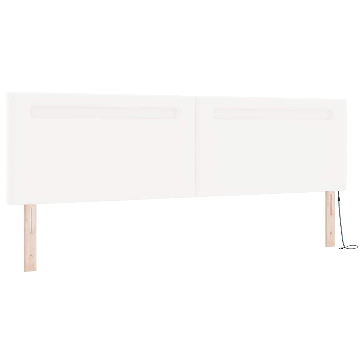 Boxrugós ágy matracmal leddel Fehér 200 x 200 cm Műbőr