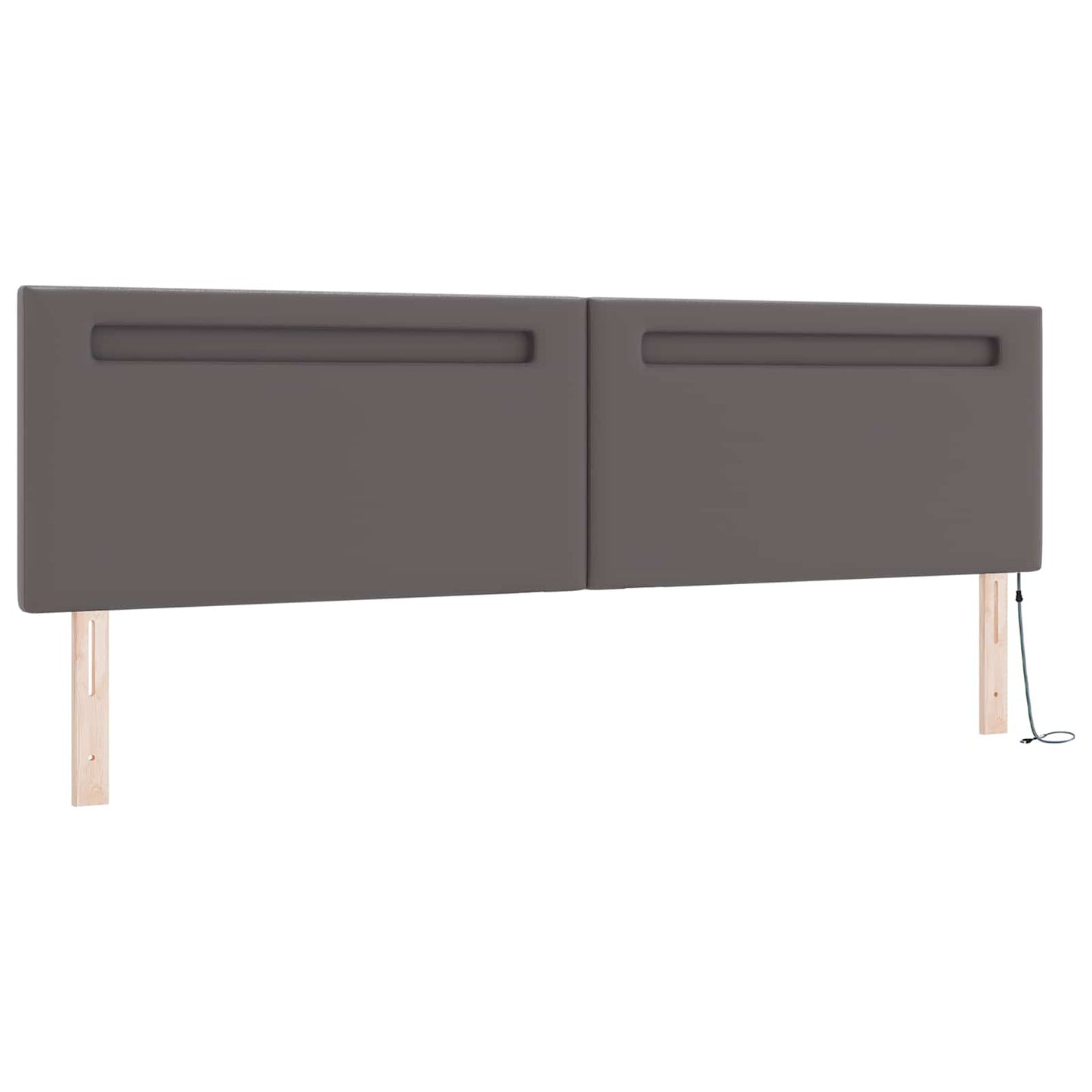 Boxrugós ágy matracmal fejtámlával Szürke 200 x 200 cm Műbőr