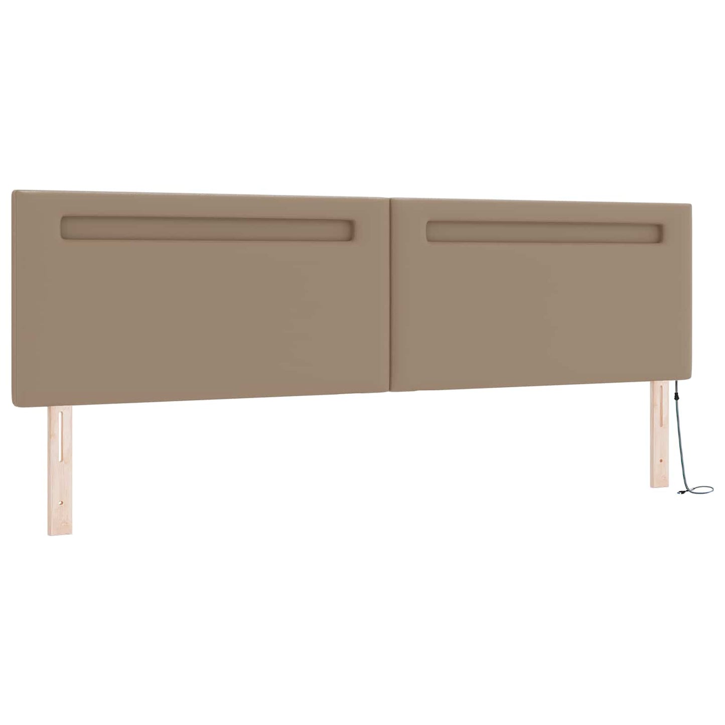 Boxrugós ágy matracmal leddel Cappuccino 200 x 200 cm Műbőr
