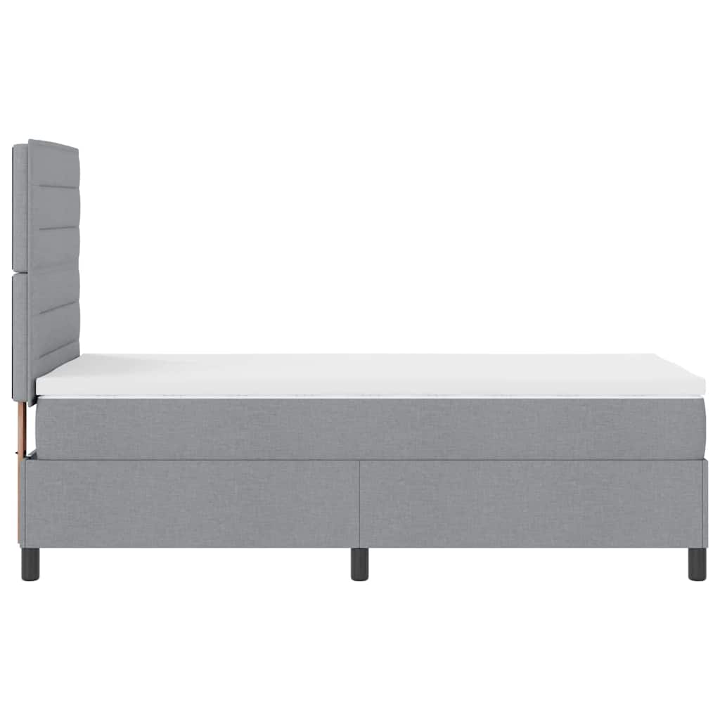 Boxrugós ágy matracmal Világosszürke 90 x 190 cm szövet