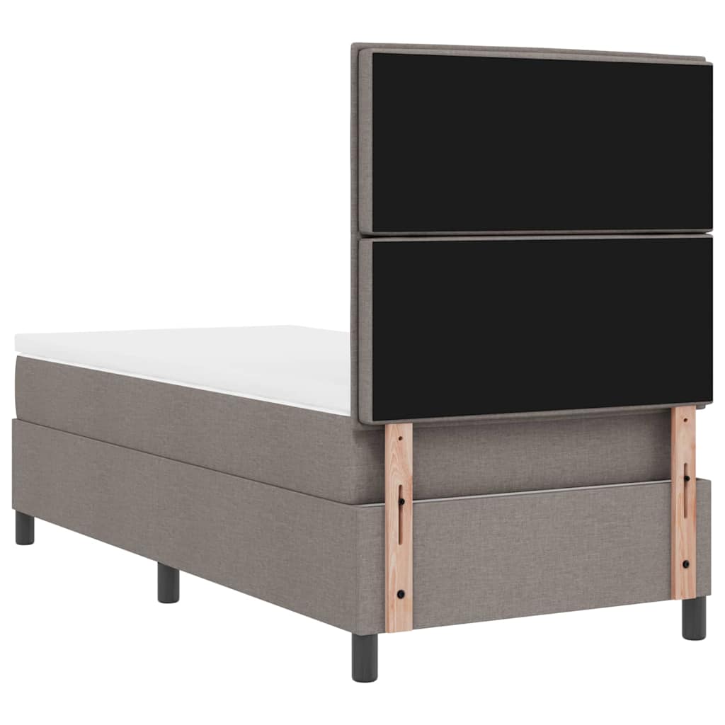 Boxrugós ágy fejtámlával Tópszínű 100 x 200 cm szövet