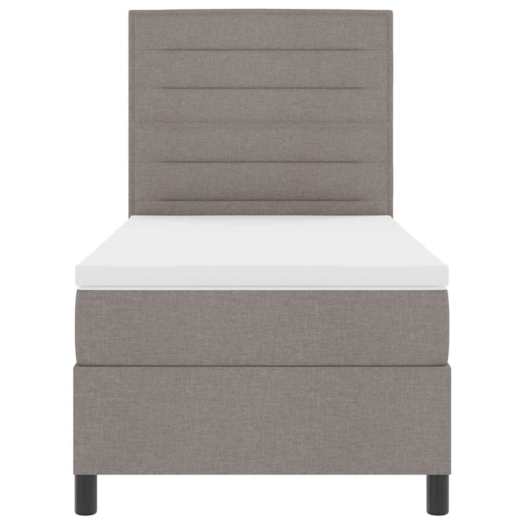 Boxrugós ágy fejtámlával Tópszínű 100 x 200 cm szövet