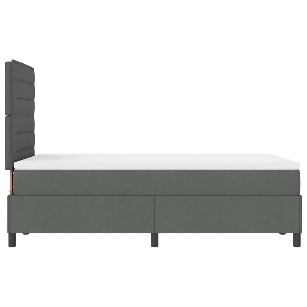 Boxrugós ágy matracmal Sötétszürke 120 x 190 cm szövet