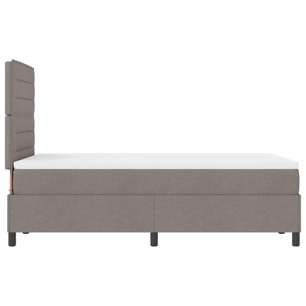 Boxrugós ágy matracmal fejtámlával Tópszínű 120 x 190 cm szövet