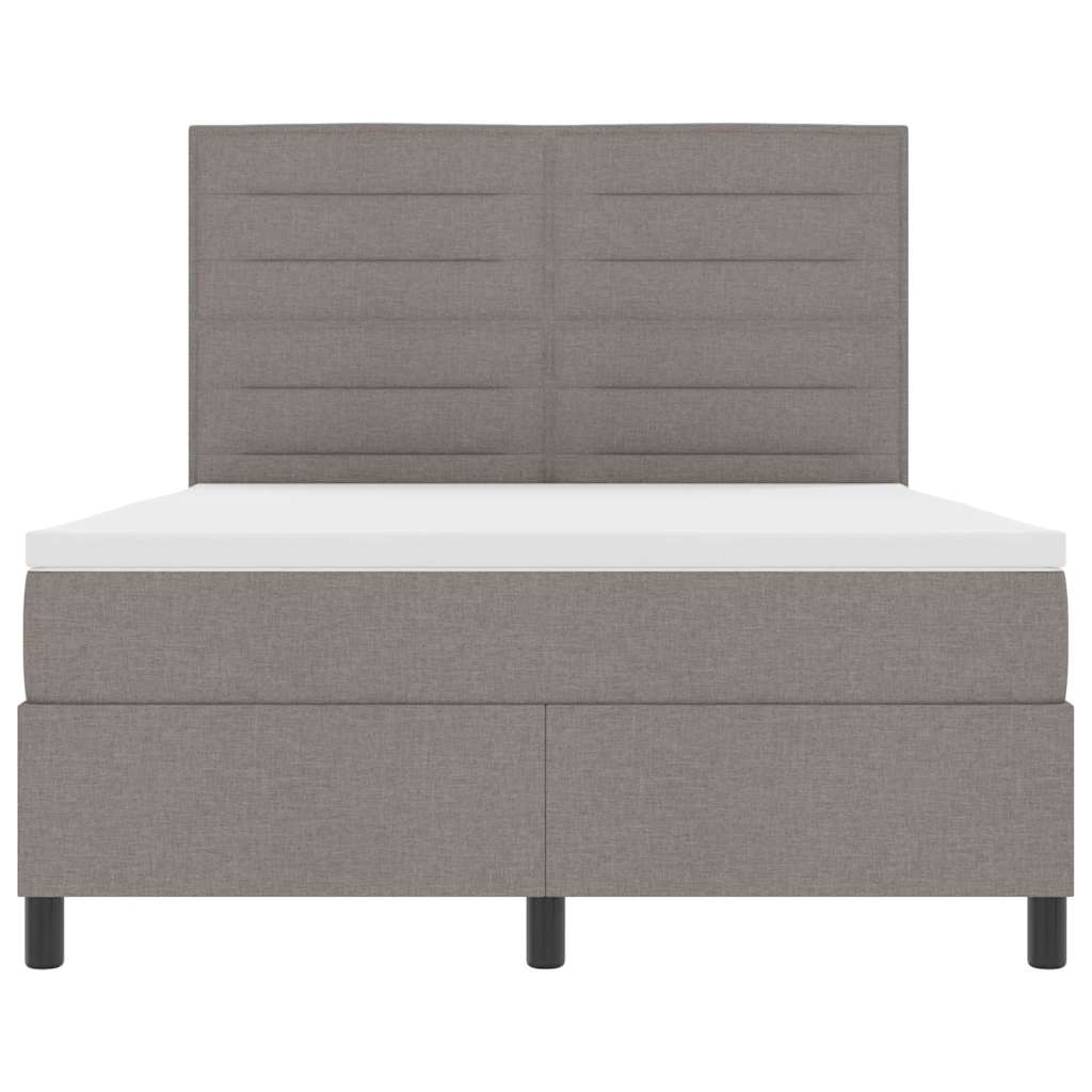 Boxrugós ágy matracmal fejtámlával Tópszínű 140 x 190 cm szövet