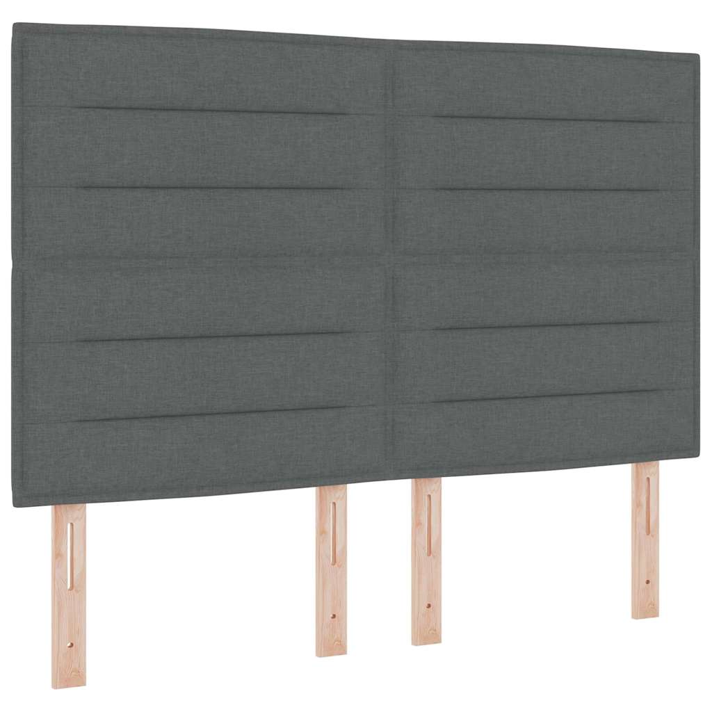 Boxrugós ágy matracmal Sötétszürke 160 x 200 cm szövet
