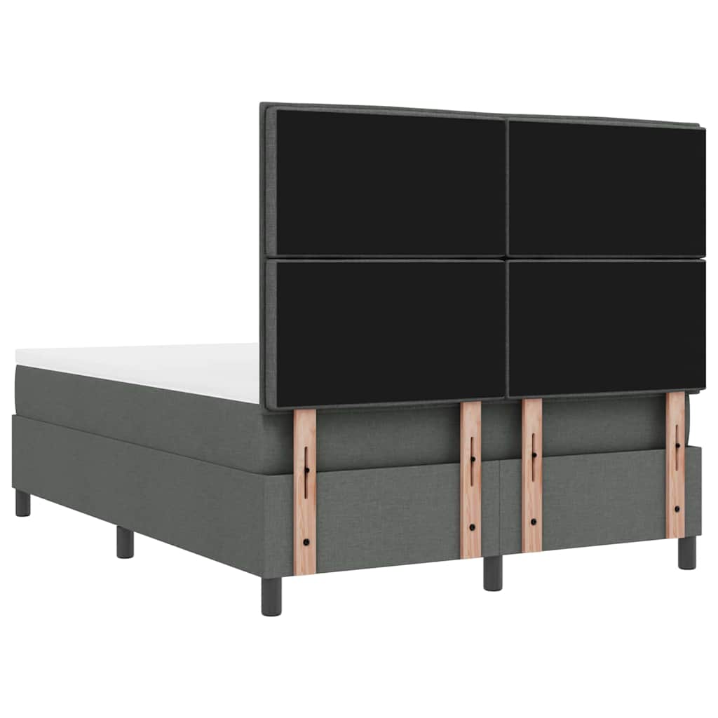 Boxrugós ágy matracmal Sötétszürke 160 x 200 cm szövet