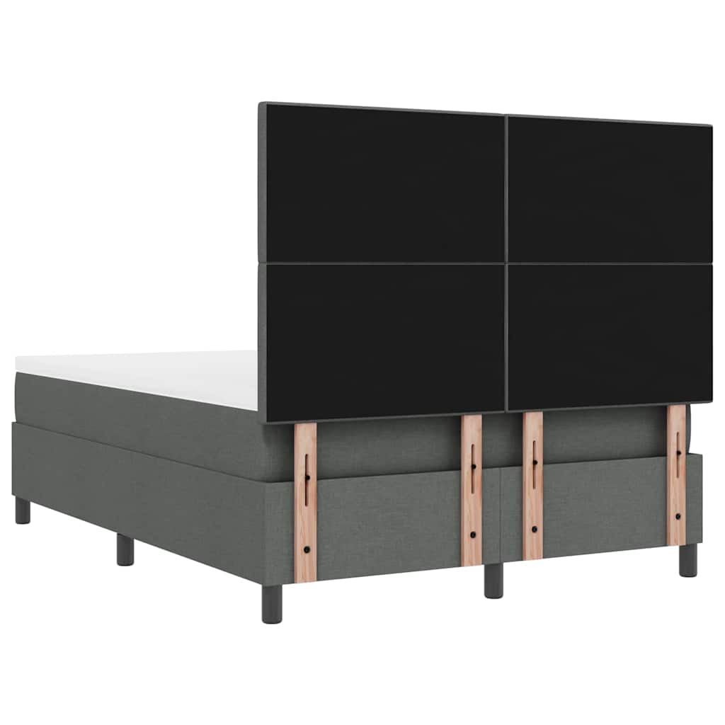 Boxrugós ágy fejtámlával Sötétszürke 160 x 200 cm szövet