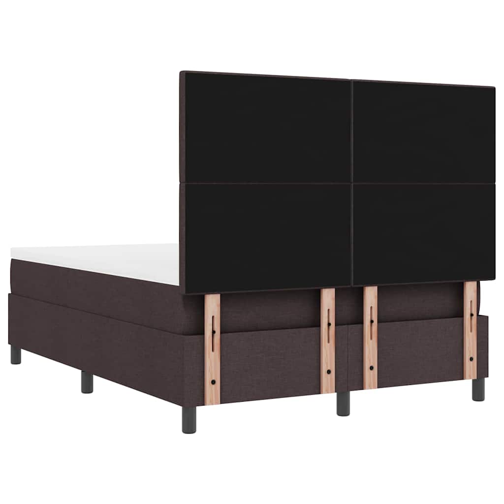 Boxrugós ágy fejtámlával Sötét Barna 160 x 200 cm szövet