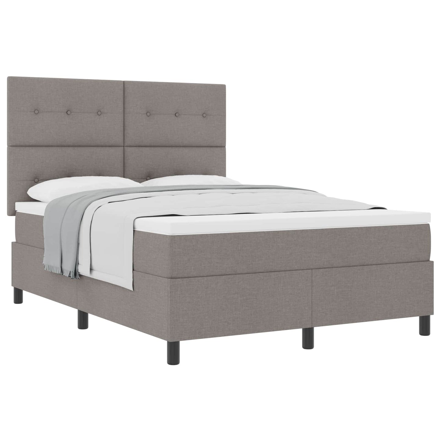Boxrugós ágy matracmal fejtámlával Tópszínű 160 x 200 cm szövet