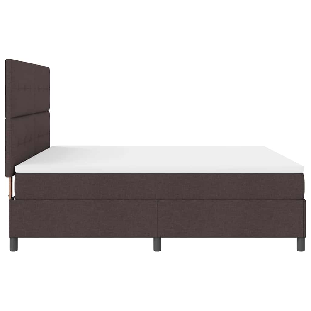 Boxrugós ágy fejtámlával Sötét Barna 180 x 200 cm szövet