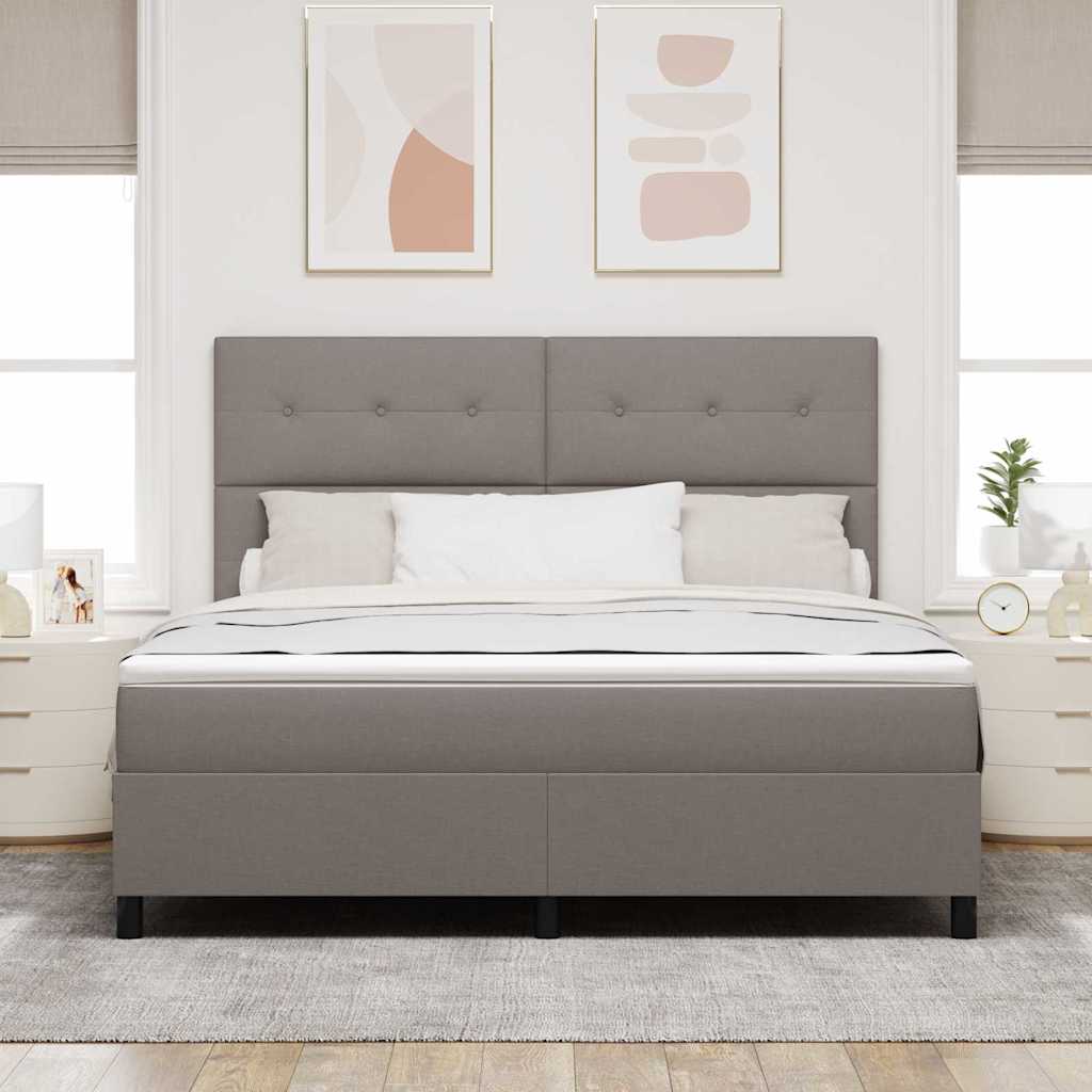 Boxrugós ágy fejtámlával Tópszínű 180 x 200 cm szövet