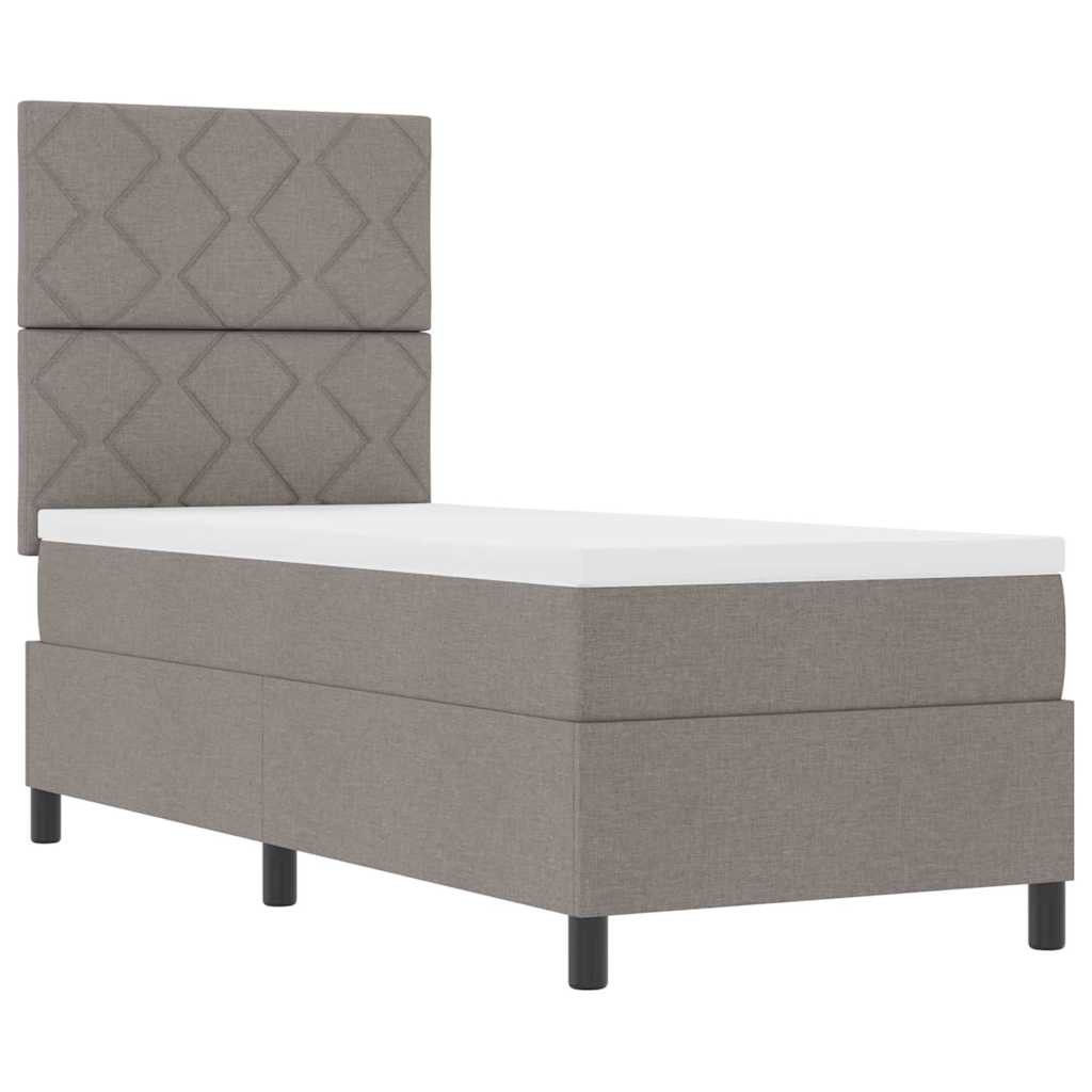 Boxrugós ágy fejtámlával Tópszínű 80 x 200 cm szövet